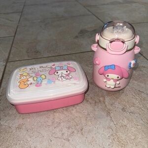 Sanrio My Melody Bento Lunch Food Box and Thermal Water Bottle Set